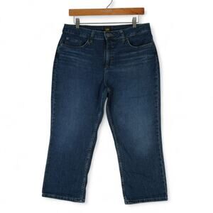 Lee Jeans Womens 12M (32x21) Blue High Rise Crop Stretch‎ Denim 112330778